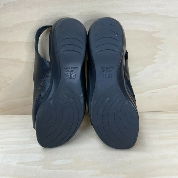 SAS Tripad Comfort Womens Leather Buckle Hook Loop Black Slingback Sandals Sz 9 - Picture 8 of 9